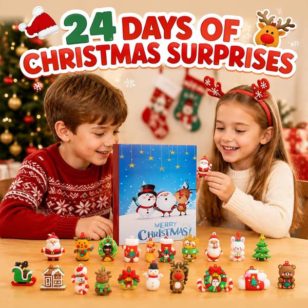 Julkalender 2026 - 24 dagars nedräkning med 24 mjuka minifigurer
