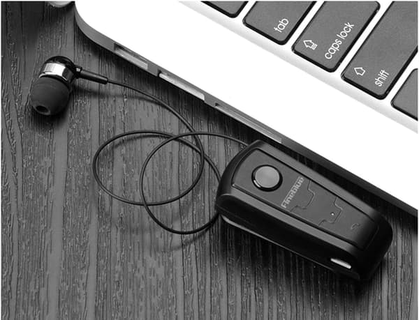 1 st Fineblue F910 Trådlösa Hörlurar Mini Vibrationspåminnelse ABS Bluetooth 4.0 Infällbart Praktiskt Headset för Löpning Svart