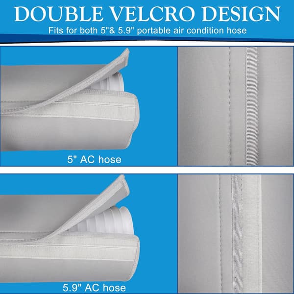 2-pack bärbara AC-slanghylsor, bärbar luftkonditioneringsslangskydd, passar för 5\" & 5.9\" diameter avgasslang, slangventilationsskydd,