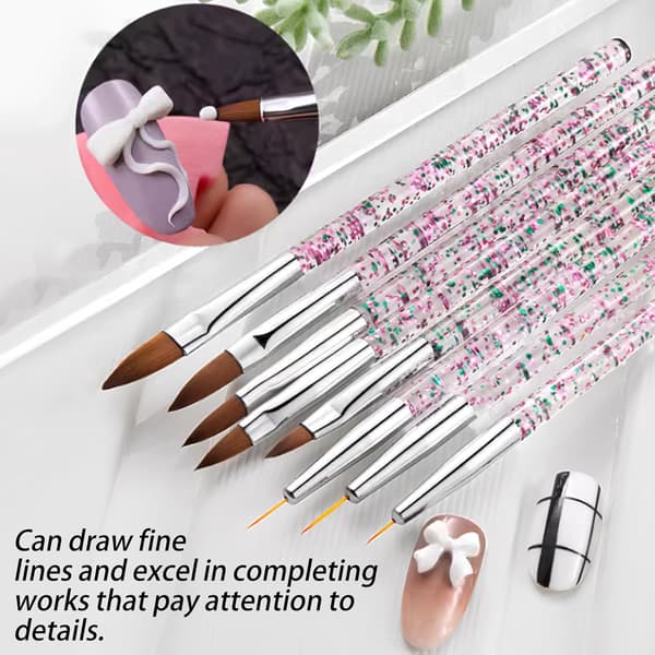 Professionellt set med nagelborstar och prickverktyg (N31 Svart)
