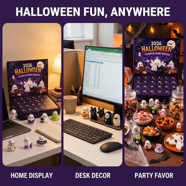 2026 Halloween 24 dagar Spooky Countdown Blind Box, 24 nätter av skräck Mini samlarfigurer, Halloween skrivbordsdekoration prydnad presentförpackning