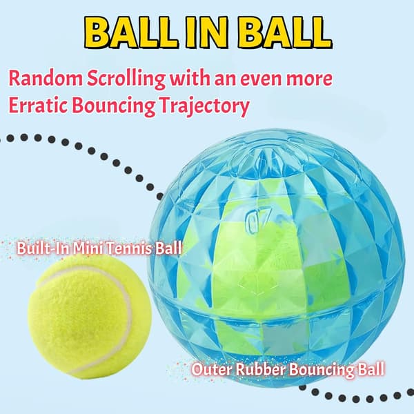3-pack hundtennisbollar med pip för aggressiva tuggare - Flytande apportleksaksset för utomhuslek (Hållbart 3-pack)