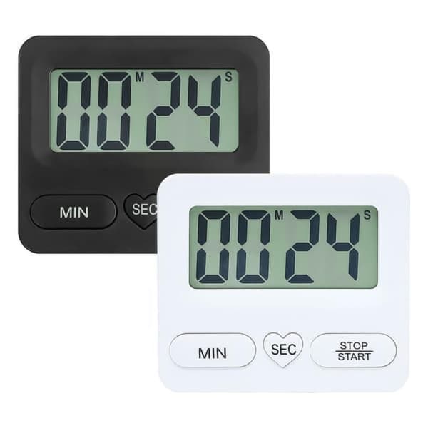 Digital kökstimer med stor display – multifunktionell med stoppur och alarm, svart