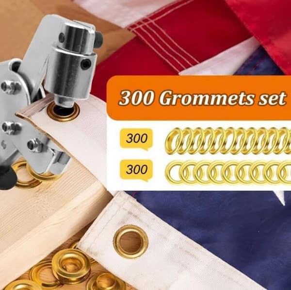 Manuell öljetttång, lädertyger presenningar öljetttångset med 300 st diameter 10 mm öljetter