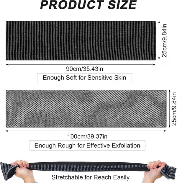 2-pack antibakteriell luffa badskrubbhandduk – 100x25cm exfolierande kroppstvättlapp för dusch, snabbtorkande