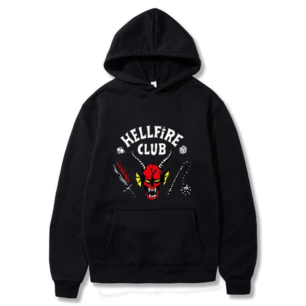 Stranger Things 4 Hellfire Club Hettegenser med hette Svart black M