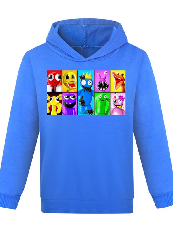 Gutter Jenter ROBLOX Rainbow friends Hettegenser Pullover Genser Gave Mørkeblå Dark Blue 140cm