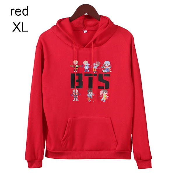 BTS Hættetrøjer Efterårstrøjer RØD rød red XL