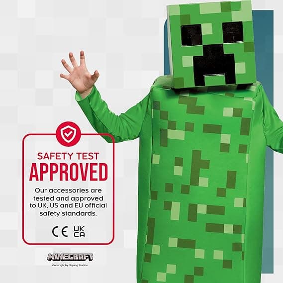 Minecraft Boy Creeper Pixel Suit, Halloween kostym för barn L