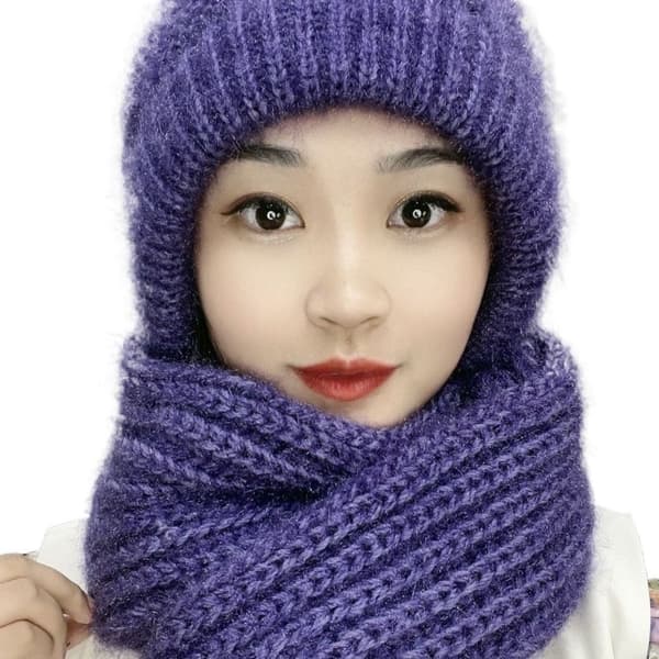 Integrert lue Skjerf LILLA Purple