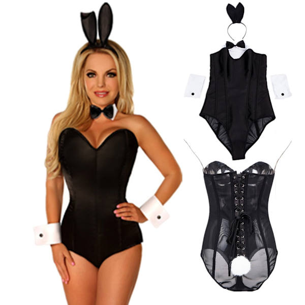 L Høj kvalitet Sexet sød kaninpige Bodysuit Sæt Cosplay -