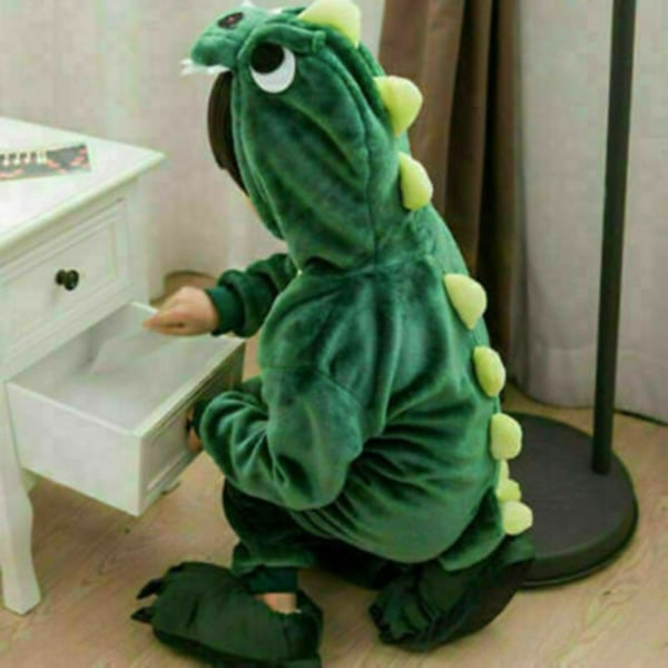 Djurpyjamas Kigurumi Nattkläder Kostymer Vuxen Jumpsuit Outfit yz #2 Green Dinosaur adult S