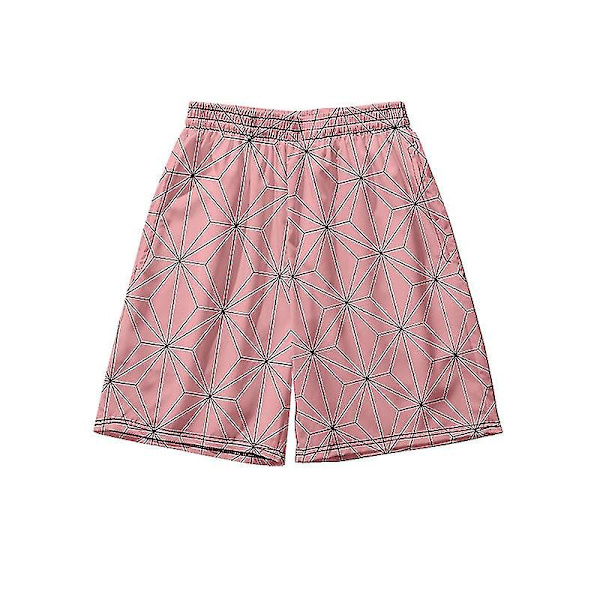 Strandshorts med lomme til herre Demon Slayer kostume Kamado Tanjirou Anime Harajuku joggingbukser Quick Dry Shorts H_a W 2 M