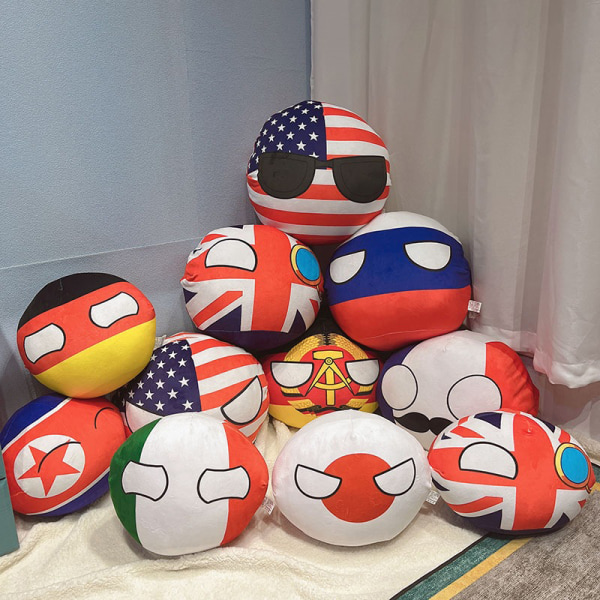 10 cm Country Ball Plyschleksak Polandball hänge Countryball xZ 16(Japan smile)