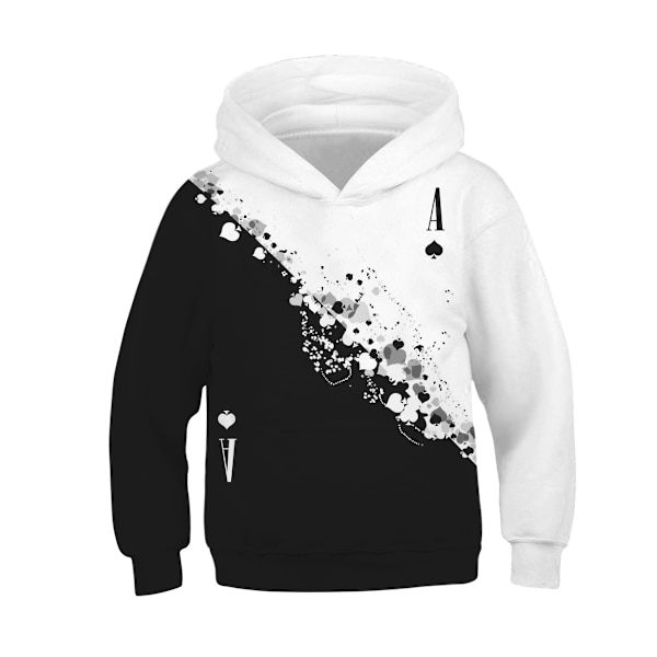 Print huvtröja med casual för barn k dark black 1 M