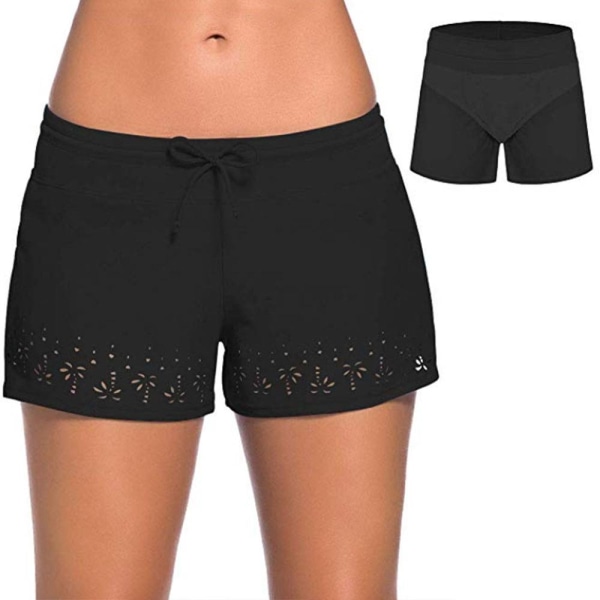 Bikinitrusser til kvinder Badetøj Beach Shorts Hot Pants Badetøj . Black,XXL