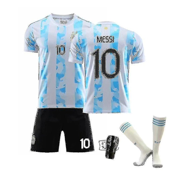 Regenboghorn Barn Fotbollssatser Fotbollströja Träningströja kostym 21/22-2a Messi Argentina L (175-180 cm)