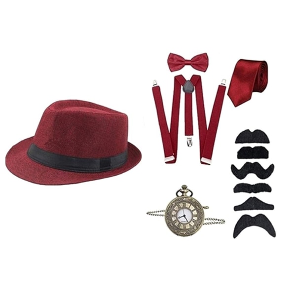 Cosplay kostymetilbehør Flott Gatsby RED Red