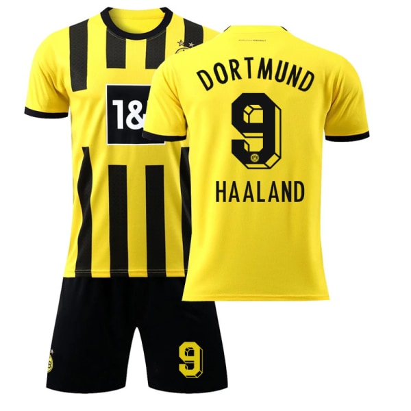 Borussia Dortmund tröja 22 23 fotballsdrakt NO.9 Haaland W 16（90-100cm)