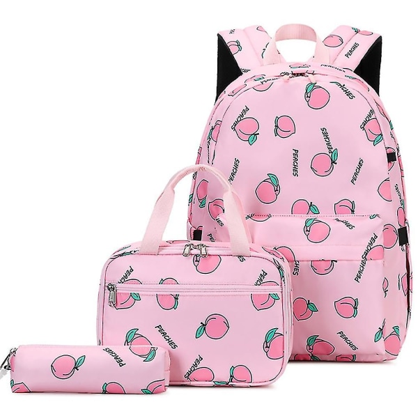 Print set Lätt skolväskor College bokväska W Pink