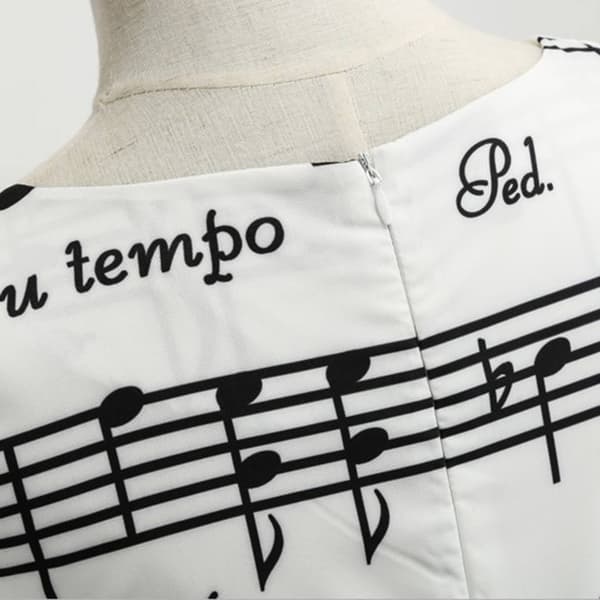 Kvinder Kjole Medium Kjole Stor vinge Musik symbol vinge Musik S