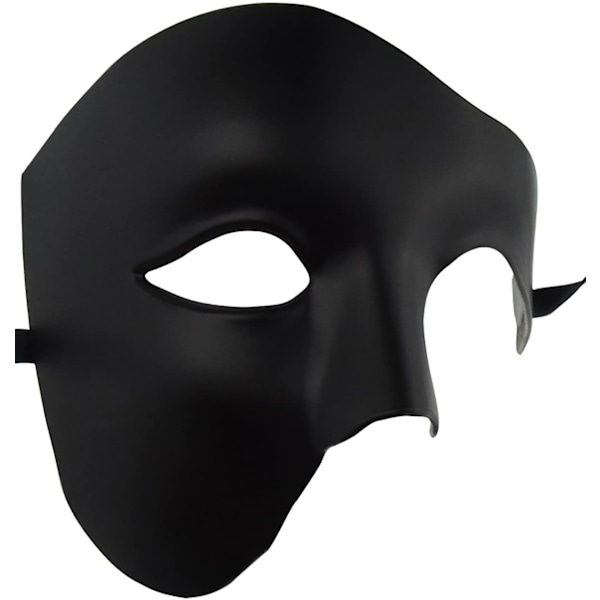 Maske for menn Halloween Phantom of the Opera Masquerade Mask Black