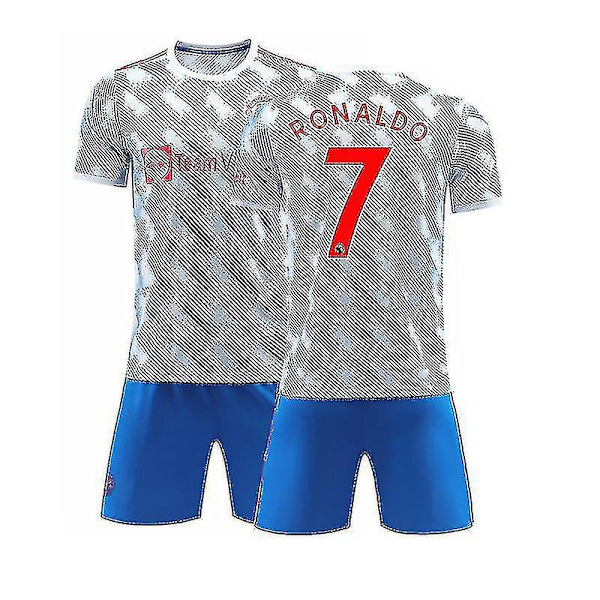 Regenboghorn Barn Fotbollssatser Fotbollströja Träningströja kostym 21/22-2a C. Ronaldo Man.U Away L (175-180 cm)