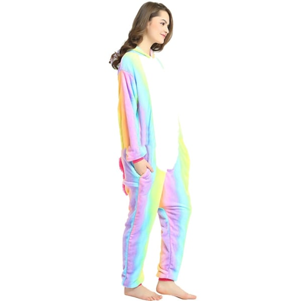 Unisex voksen Onesie pyjamas plysj en bit multicolor XL