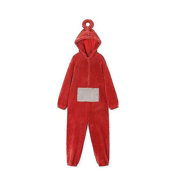 Teletubbies One Piece Pyjamas Vuxen förtjockad korallfleece Red. Red M