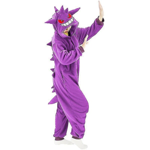 Gengar Kostym Helkroppspyjamas Halloween Jul i ett stycke Kigurumi för män kvinnor M