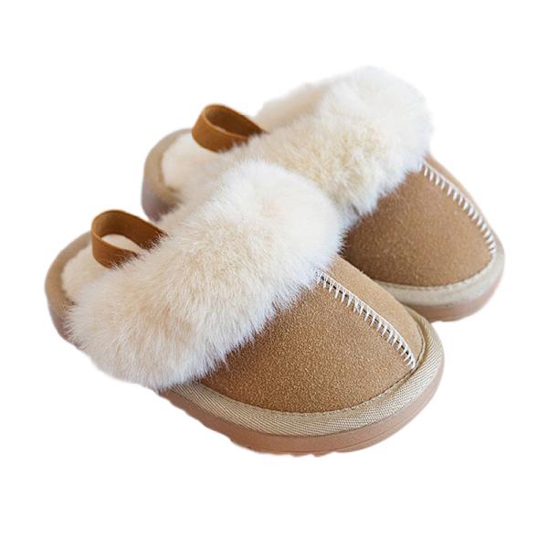 Unisex-lasten plyysillä vuorattu tossu Lämmin tekoturkis tossut W Brun 23
