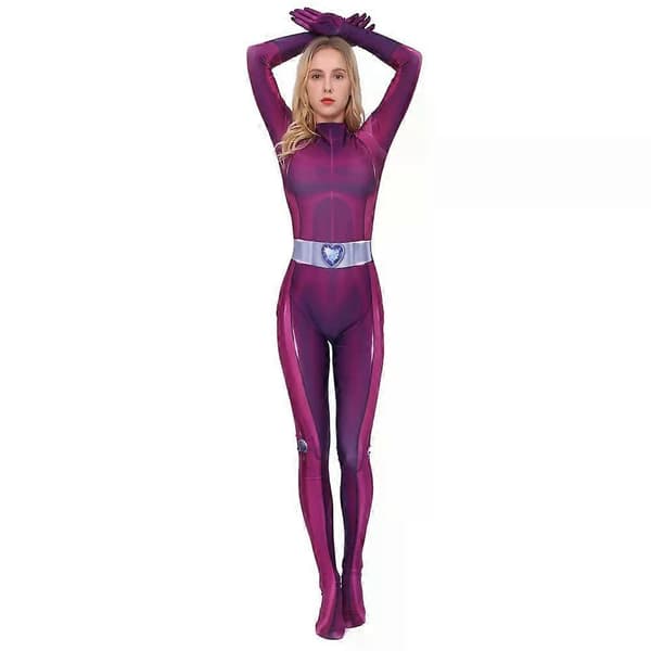 Totally Spies Cosplay Bodysuit til voksne og børn Lilla Pueple 2XL
