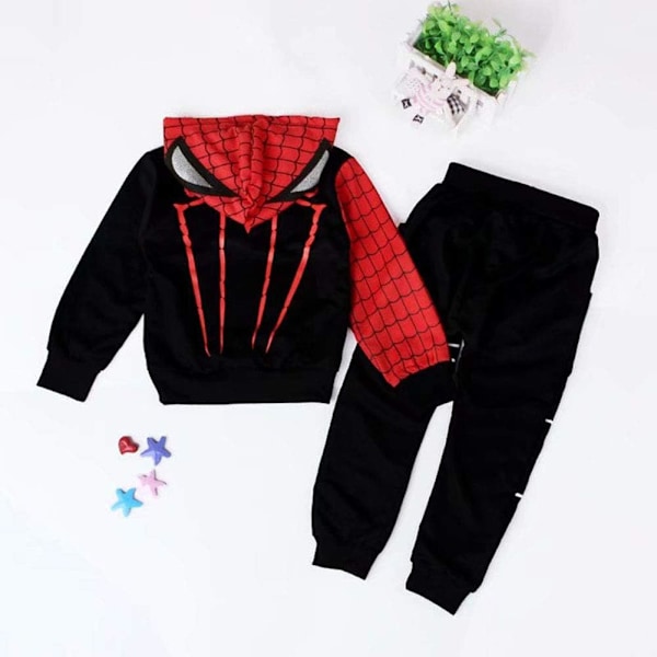 Avslappnad sportkläder Hoodie Barn 2PK Spider Man cosplay black 120