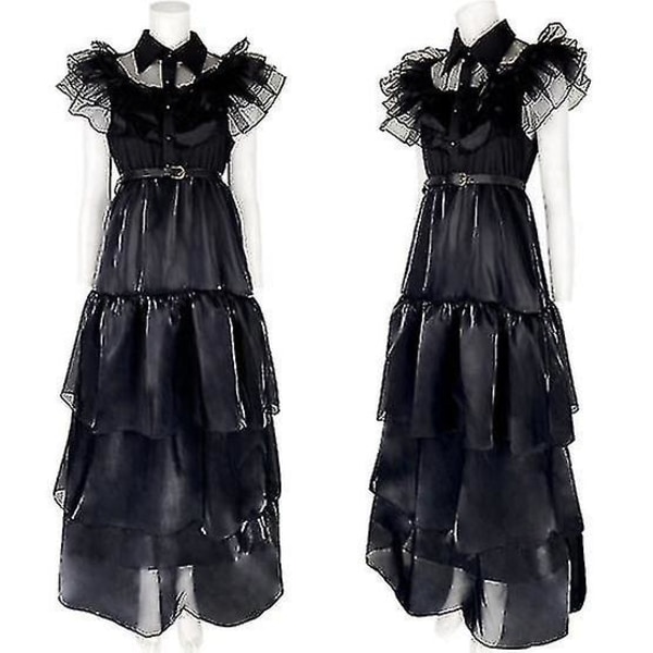 Sort Spøgelsesagtig Familiekjole Kostume Kvinder Cosplay Kjole Til Halloweenfest W 130CM