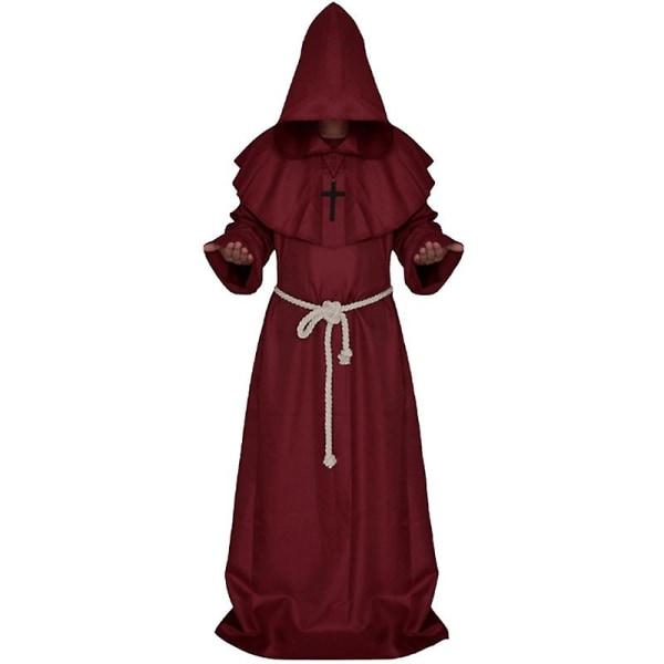 Aikuinen munkki kaapu viitta, munkki cosplay puku W Red L