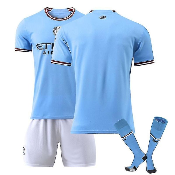 Haaland 9 Jersey hjemme 2022-2023 Ny sesong Manchester City Fc Fotball T-skjorter sett W Unnumbered adults XL(180-185CM)