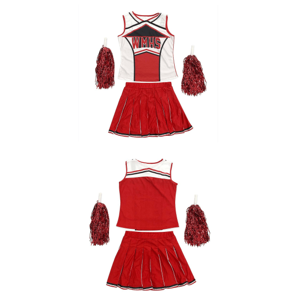 Cheerleader-asu Cheerleader Athletic Sport Uniform Fancy Dress Uniform W Red M