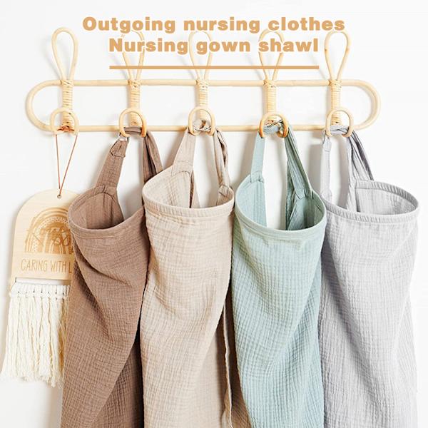 Amning Bomullsskydd Integritetsskydd med Halter Neck Nursing Filtar Breastfeeding Skydd grå gray