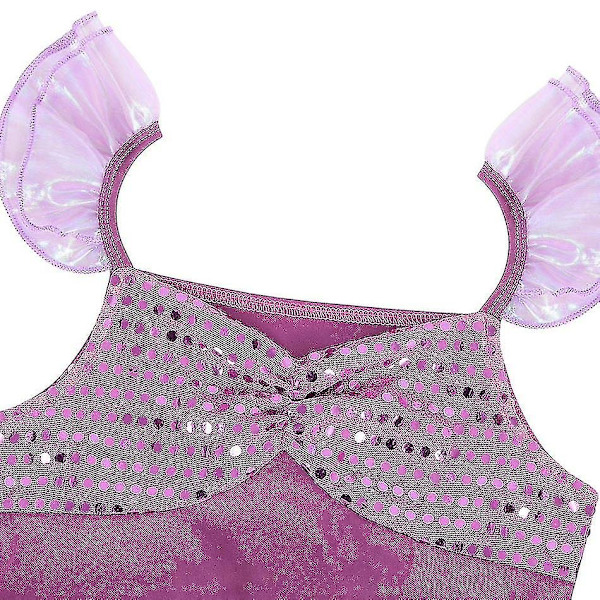 Jente Havfrue Prinsesse Kjole Ariel Cosplay Kostyme Barn Halloween Karneval Fest Kostyme Without wig 5-6T