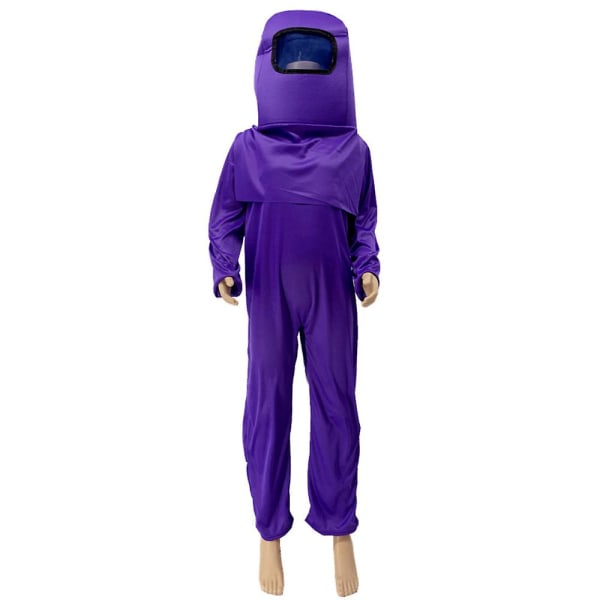 Among Us Cosplay Kostume Halloween Jumpsuit Børn Børn Dreng Pige Fancy Dress Up Uge Spil Tøj - Purple 6-8Years