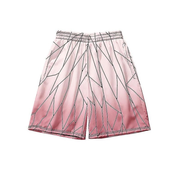 Strandshorts med lomme for menn Demon Slayer kostyme Kamado Tanjirou Anime Harajuku joggebukse Hurtigtørkende shorts H_a W 7 M