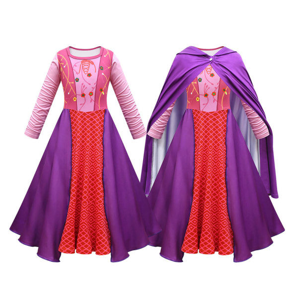 2 ST Girls Dress Sarah Mary Sanderson Cosplay Halloween Outfits - 110cm