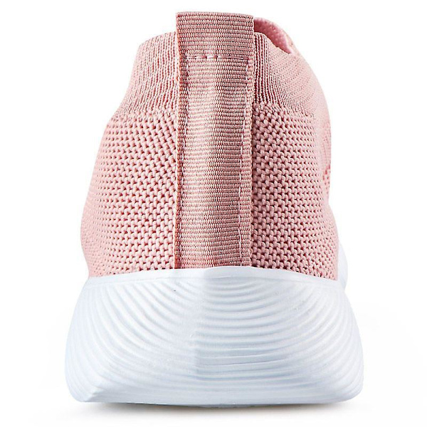 Naisten kävelykengät neulotut verkkokengät Slip On -kengät Andas Flat Pumps Casual Trainers W Pink 42