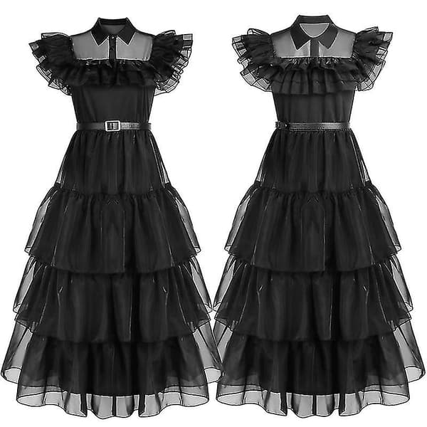 Vuxen barn Adams onsdagsbalklänning Cosplay rollspel 150cm