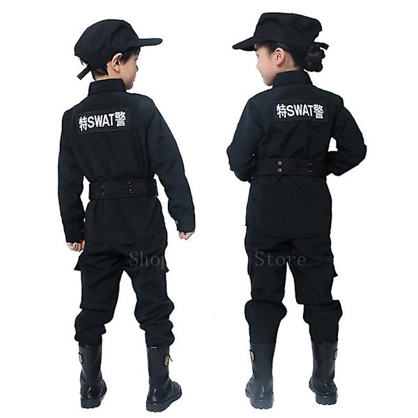 Barn Polis Uniform Poliser Cosplay kostym Height 140CM