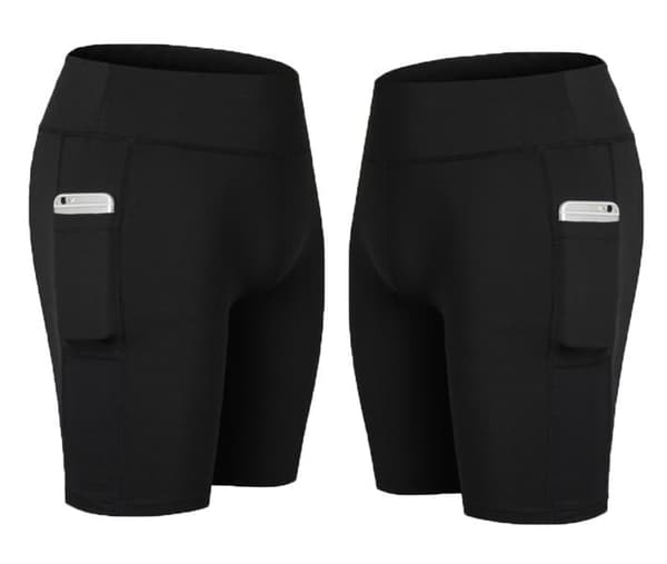 Mustat joustavat treenitightsit - taskut molemmilla puolilla  M - black Medium Svart