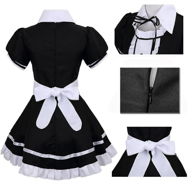 2021 Lolita Maid -asu ranskalainen palvelijatarmekko tytöt nainen Amine Cosplay -asu tarjoilijatar palvelijatarjuhlat näyttämö W White 5XL