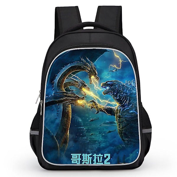 Godzilla Print School Bag Kids Waterproof Backpack #1 Y 15 M