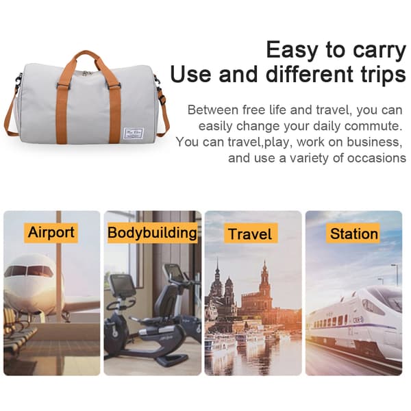 Urheilukassi kengille ja märälle osastolla, Travel Duffel H light grey