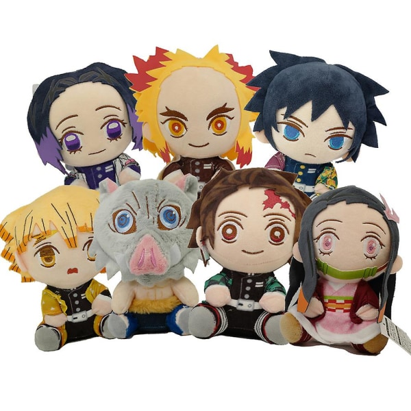 Demon Slayer Anime Plyschdocka Runt ansikte Köksport Tanjiro